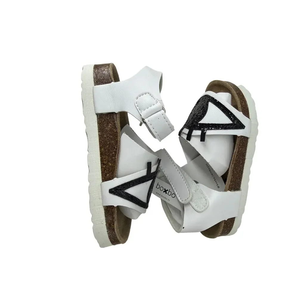Boxbo Galaxy Eyes White Sandal Black Accent Kids Wistiti